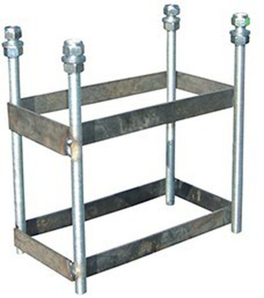 Juego de canastas fijas deluxe sin tablero y aro. Con base para anclaje