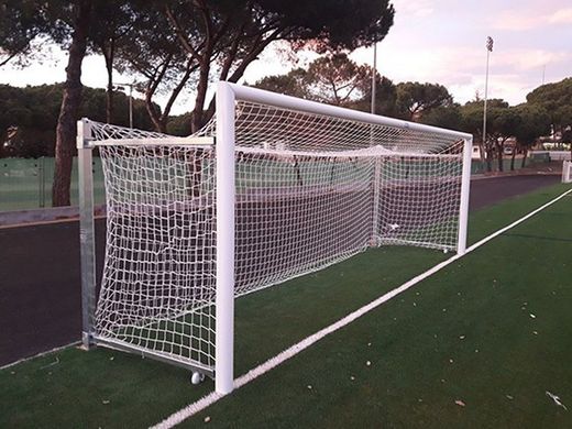 Juego de porterías de aluminio abatibles para fútbol 11
