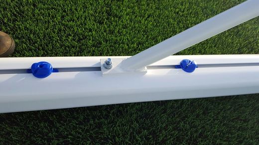 Juego de porterías de aluminio fijas para fútbol 11