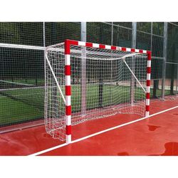 Juego de porterías fijas de aluminio para fútbol sala o balonmano