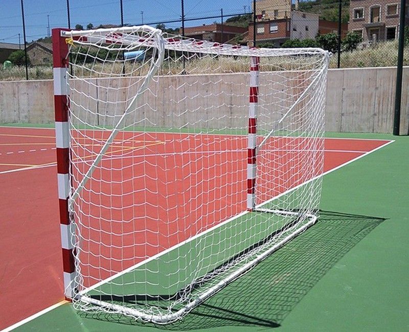Juego de redes colegial para porterías de fútbol sala o balonmano de 3 mm