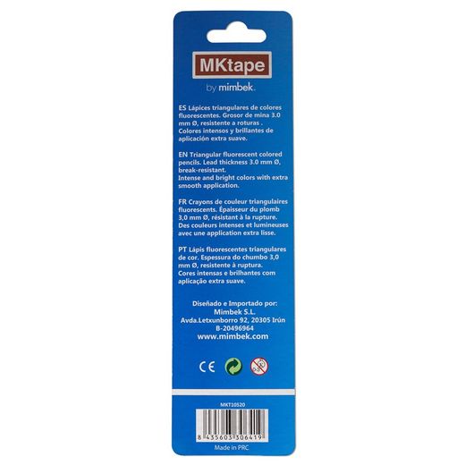 Crayons de couleur fluo Mktape