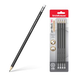 Lápiz grafito con goma JET BLACK HB Blíster 4