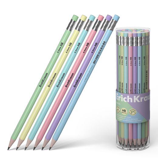 Lapiz Grafito Con Goma Triangular HB Pastel