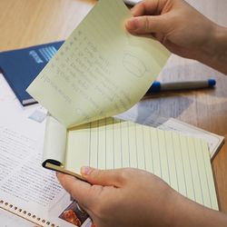 Carnet avec notes autocollantes jaunes rayées 190,5x114 mm