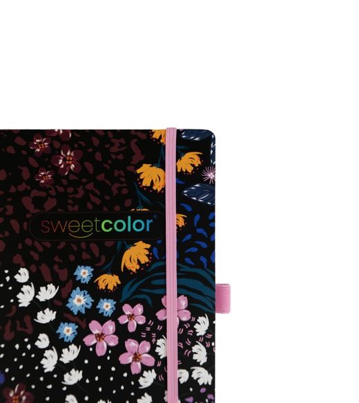 Carnet à spirales A5 80H à pois 90 g Floral I