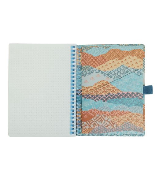 Carnet à spirales A5 80H à pois, 90 g/m², motif montagnes