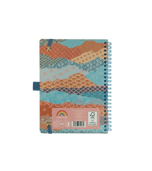 Carnet à spirales A5 80H à pois, 90 g/m², motif montagnes