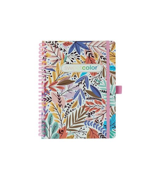 Cahier à spirales A5 80H uni 90g Floral I