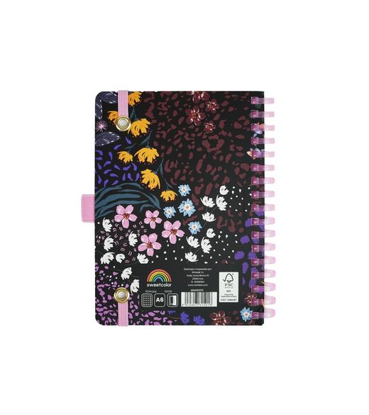 Carnet à spirales A6 80H à pois 90 g/m² Motif floral I
