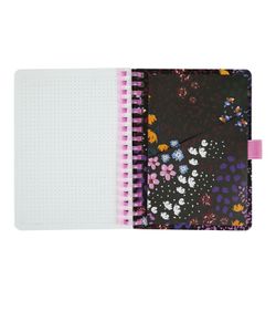Carnet à spirales A6 80H à pois 90 g/m² Motif floral I