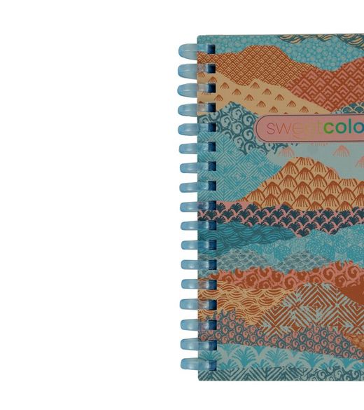 Carnet à spirales A6 80H à pois, 90 g/m², motif montagnes
