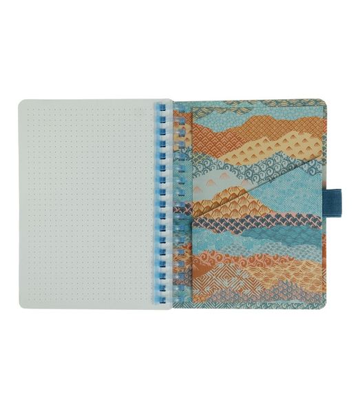 Carnet à spirales A6 80H à pois, 90 g/m², motif montagnes