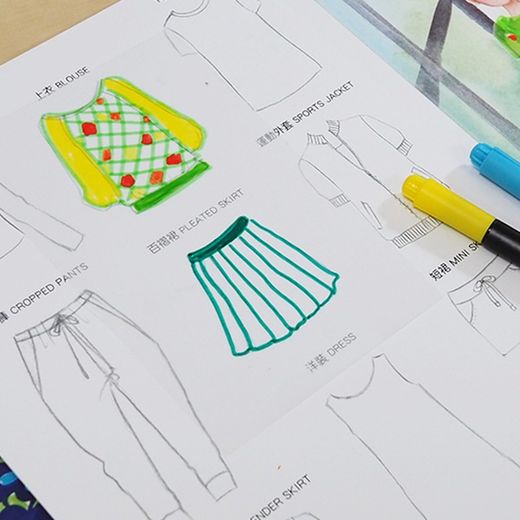 Cahier d'activités. Dessin de mode. Fête des fruits.