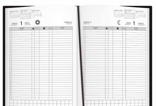 Libro de reservas 2024 Din A-4, 2 páginas por día