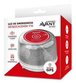Luz de emergencia V16 con geolocalización