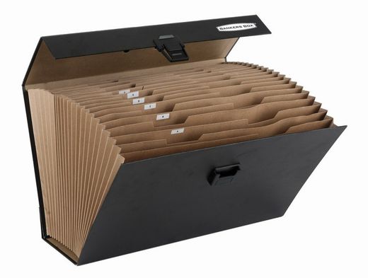 Pasta de arquivo de acordeão de caixa de banqueiro