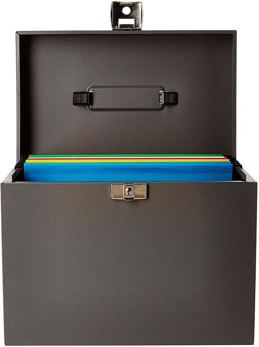 Porte-documents métallique avec 5 dossiers suspendus. 2 couleurs