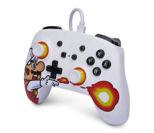 Mando con cable mejorado PowerA para Nintendo Switch - Fireball Mario