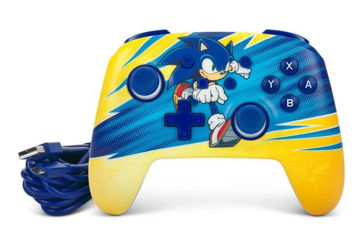 Mando con cable mejorado PowerA para Nintendo Switch - Impulso Sonic
