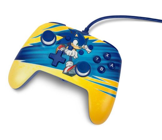 Mando con cable mejorado PowerA para Nintendo Switch - Impulso Sonic