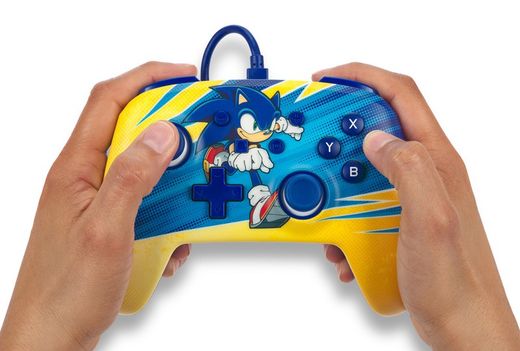 Mando con cable mejorado PowerA para Nintendo Switch - Impulso Sonic