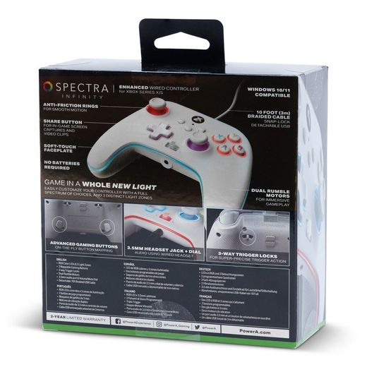 Mando con cable mejorado Spectra Infinity de PowerA para Xbox Series X|S - Blanco