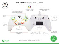 Mando con cable mejorado Spectra Infinity de PowerA para Xbox Series X|S - Blanco