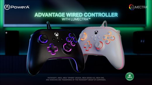 Controlador com fio PowerA Advantage para Xbox Series X | S com Lumectra – Lightning