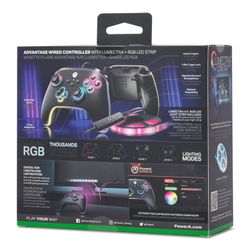 Mando con cable PowerA Advantage para Xbox Series X|S con Lumectra + tira LED RGB - Negro