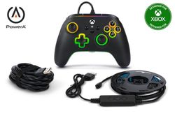 Mando con cable PowerA Advantage para Xbox Series X|S con Lumectra + tira LED RGB - Negro