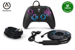 Mando con cable PowerA Advantage para Xbox Series X|S con Lumectra + tira LED RGB - Negro