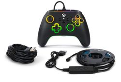Mando con cable PowerA Advantage para Xbox Series X|S con Lumectra + tira LED RGB - Negro