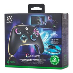 Mando con cable PowerA Advantage para Xbox Series X|S con Lumectra + tira LED RGB - Negro