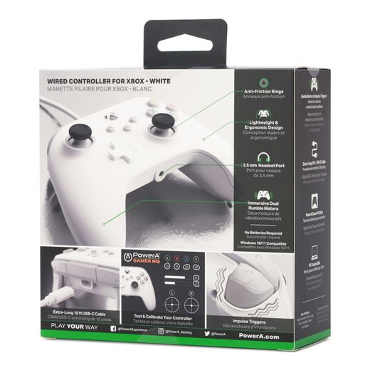 Mando con cable PowerA para Xbox Series X|S - Blanco