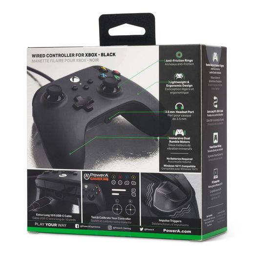 Mando con cable PowerA para Xbox Series X|S - Negro