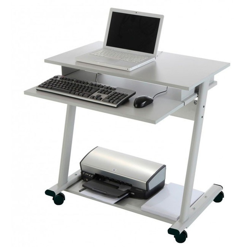 Mesa de ordenador con ruedas - CoW for AIO PC - Francehopital -  contemporánea / de HPL / con base de aluminio