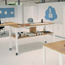 mesa de 2 níveis. 8 acabamentos