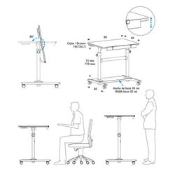 Mesa de trabajo ergonómica e inclinable. 2 acabados