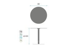 Mesa DISC UP. Elevable desde 63 a 101 cm