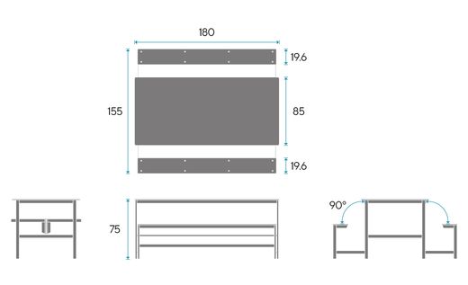 Mesa DUO 25. Ideal para comedores. Plegable
