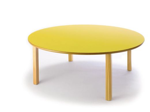 Table enfant circulaire en bois de 120 cm.
