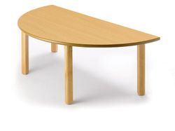 Mesa infantil de madera semicircular de 120 cm