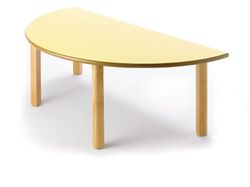 Mesa infantil de madera semicircular de 120 cm
