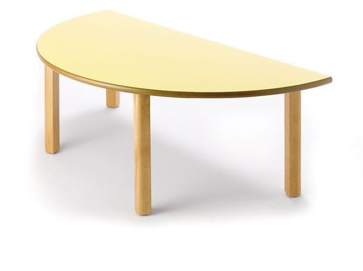 Mesa infantil de madera semicircular de 120 cm