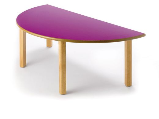 Mesa infantil de madera semicircular de 120 cm