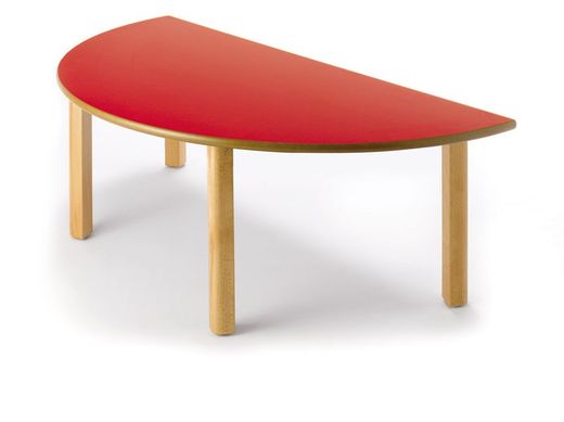 Mesa infantil de madera semicircular de 120 cm