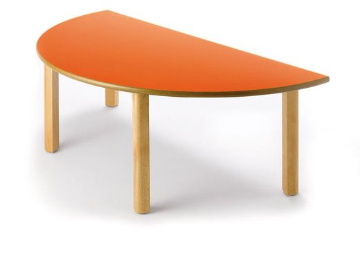 Mesa infantil de madera semicircular de 120 cm