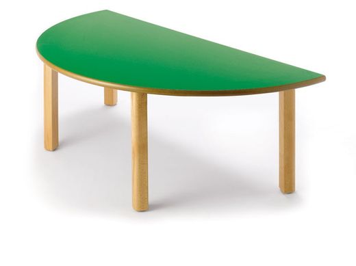 Mesa infantil de madera semicircular de 120 cm