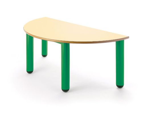 Mesa infantil semicircular com pés de polipropileno em 4 cores